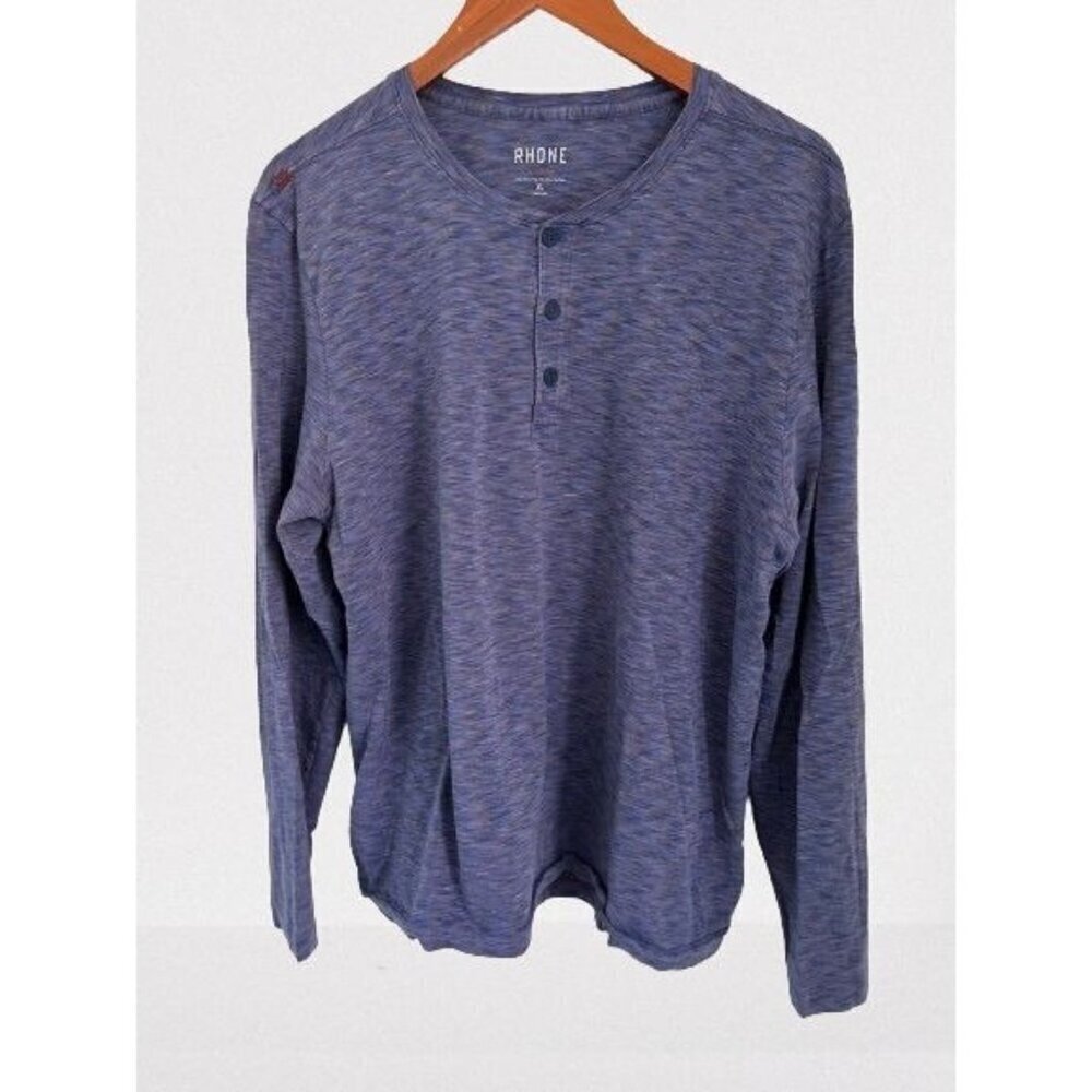 RHONE Athletic Henley Purple Jersey Long Sleeve Size XLarge